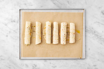 Assemble the tortilla roll-ups