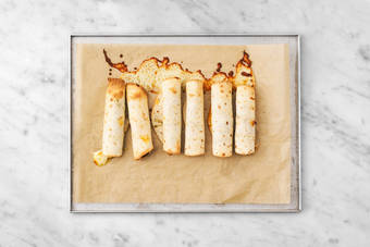 Bake the tortilla roll-ups