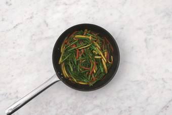 Stir-fry the veggies 