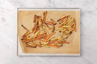 Bake the veggie fries