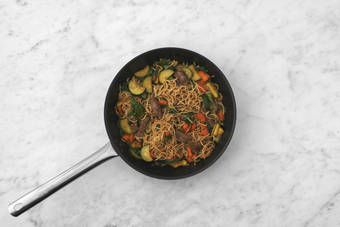 Cook the beef, tofu & bring it all together