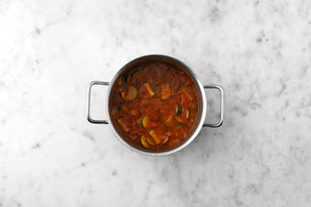 Cook shrimp and finish stew