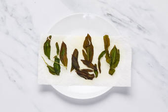 Fry Sage Leaves