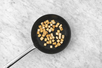 Brown the tofu & cook the prawns