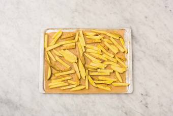 Bake the fries & get prepped