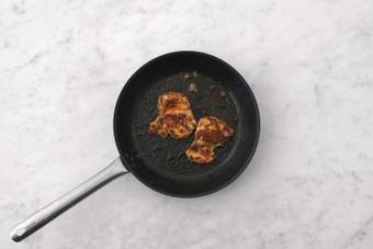 Cook the chicken & haloumi