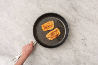 Cook the crumbed fish