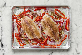 Prep veggies and tilapia 