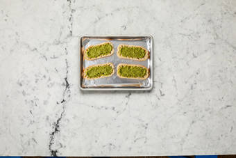 Make pesto toasts