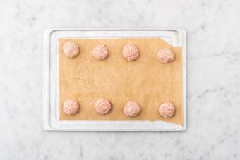 Prep and cook chicken meatballs
