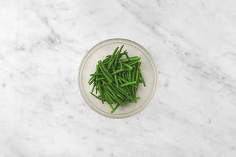 Steam green beans & cook the bacon