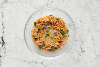 Marinate lentils