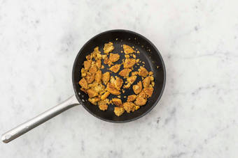 Cook chicken and falafel