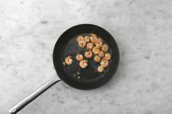 Cook the bacon & prawns