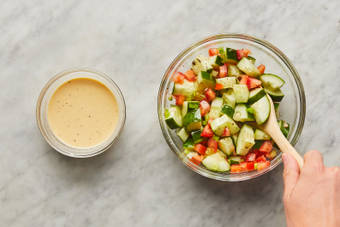 Mix Hummus & Make Salad