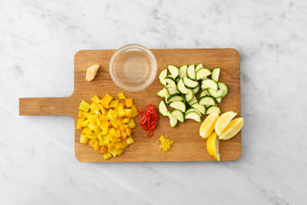 Cook chicken and prep