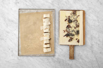 Assemble the filo-wrapped bites