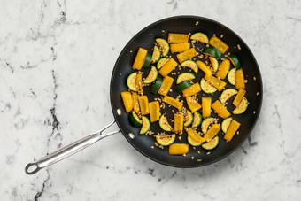 Cook veggies and chicken