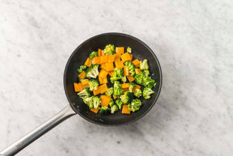 Cook veggies and prep sauce