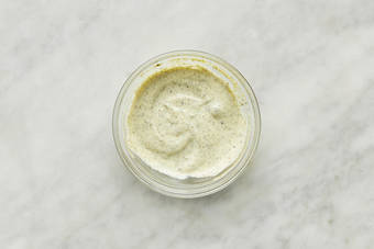 Make pesto mayo and assemble salad