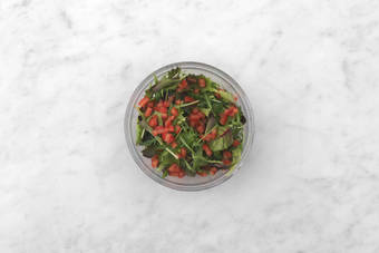 Heat flatbreads and make salad