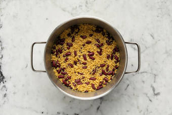 Cook rice and beans
