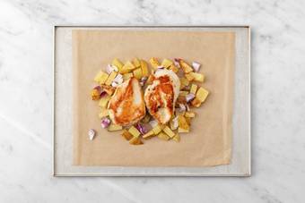 Finish chicken and veggies