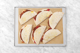 Assemble the quesadillas