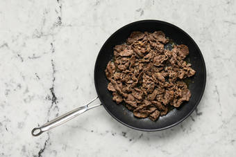 Cook beef and make gravy