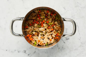 Cook sausage and veggies