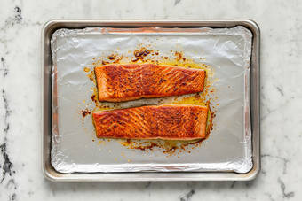 Prep and broil salmon