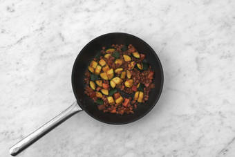 Stek bacon og grønnsaker