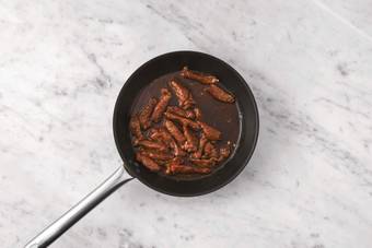 Cook the beef strips