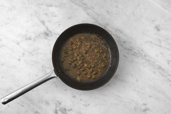 Fry caper-panko mixture