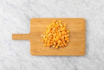 Prep and par-cook sweet potatoes