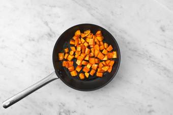Prep and par-cook sweet potatoes