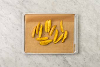 Prep and cook potato wedges
