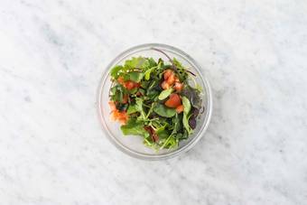 Prep sauce and make salad