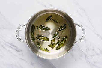 Fry sage and start orzotto