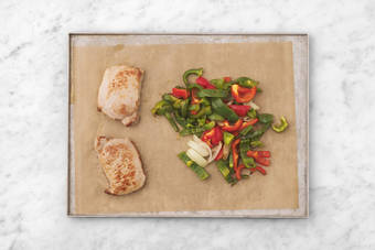 Finish chicken and veggies