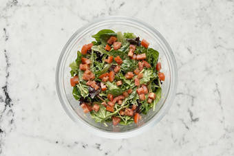 Toss salad and horseradish dip