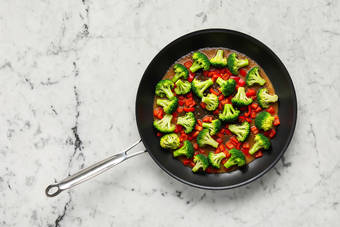 Cook veggies and sauce