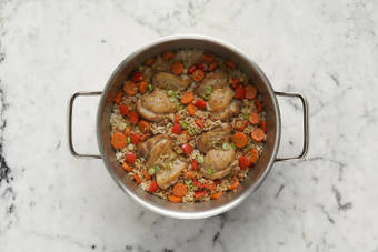 Finish veggies and rice