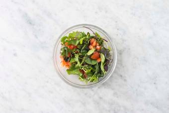 Prep sauce and make salad