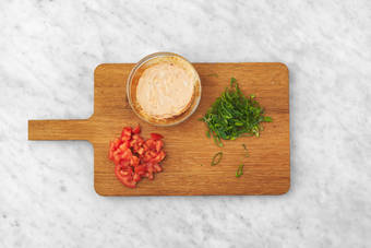 Cook chicken and prep