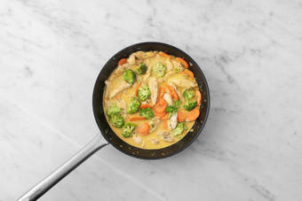 Hähnchen & Gemüse anbraten