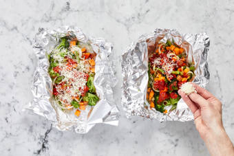 Assemble Veggie Packets