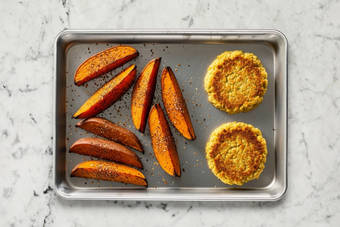 Finish Patties & Sweet Potatoes