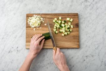 Chop the zucchini
