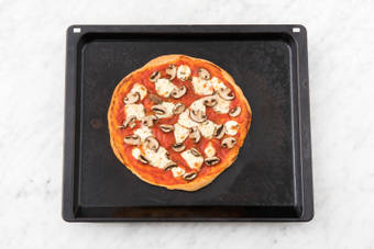 Add cheese and mushrooms.